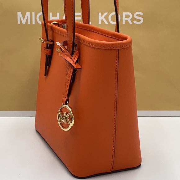 MICHAEL KORS XS CONVERTIBLE TOP ZIP TOTE TANGERINE - Picture 5 of 16